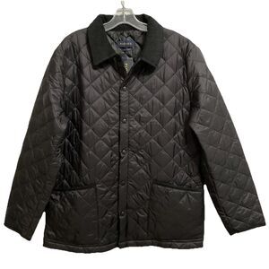 Piombo XL Coat Quilted Snap Jacket Black Corduroy Collar Lightweight Mens NWT
